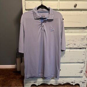 Putterboy Pinehurst Edition Men's Blue Striped Polo Shirt. Size Large